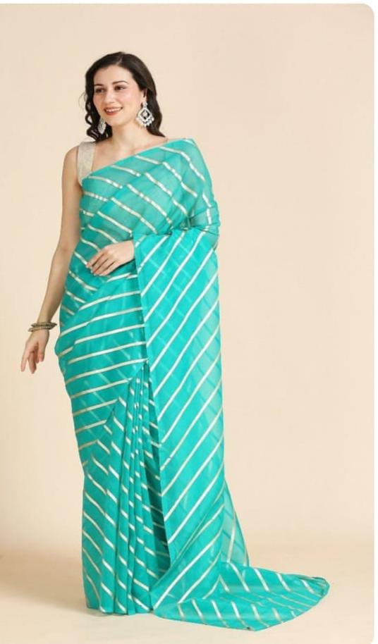 Sky Blue Asisa Organza Chiffon Saree – Lightweight Daily Wear Elegance