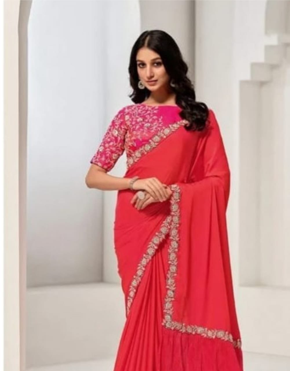 Red Norita Saanjh by Mahotsav Designer Party Wear Saree – Elegant & Premium