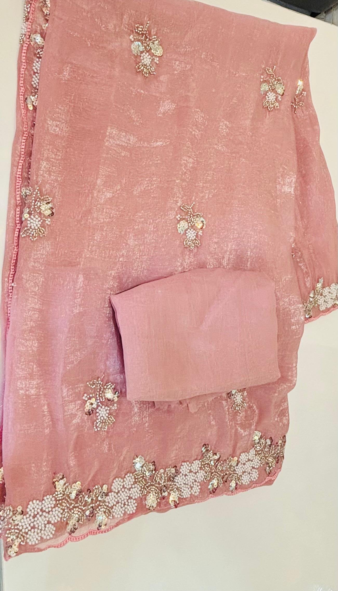 Stylish Sequin Embroidered Crush Saree – Party & Occasion Wear - Image 2