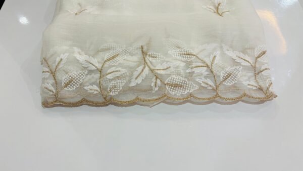 Designer Crunchy Fabric Saree – Peacock Motif & Elaborate Multi Work - Image 3