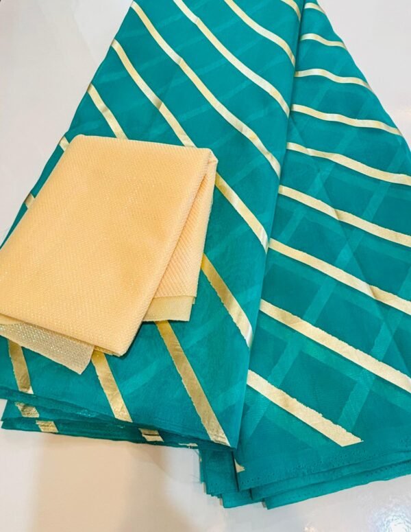 Sky Blue Asisa Organza Chiffon Saree – Lightweight Daily Wear Elegance - Image 2