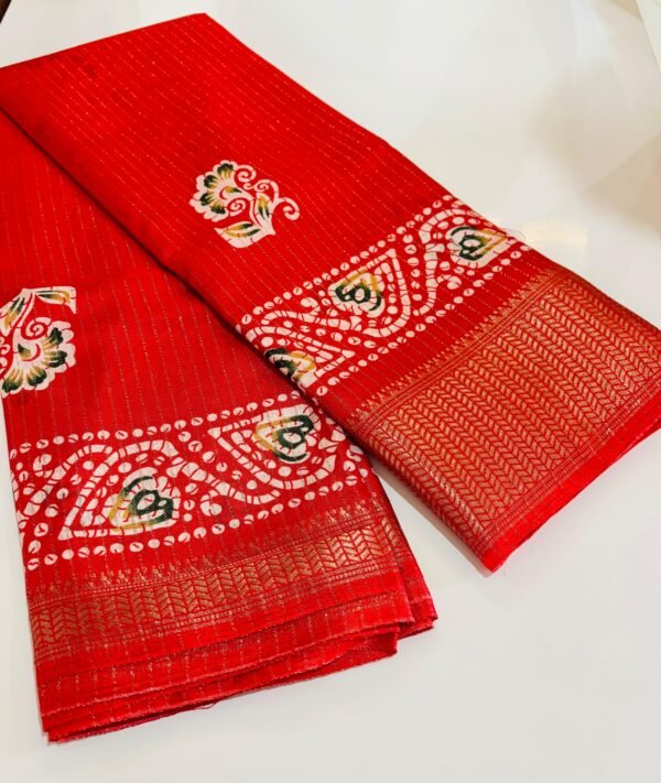 Orange Daily Wear Saree with Rich Zari Border – Elegant & Comfortable Drape - Image 2
