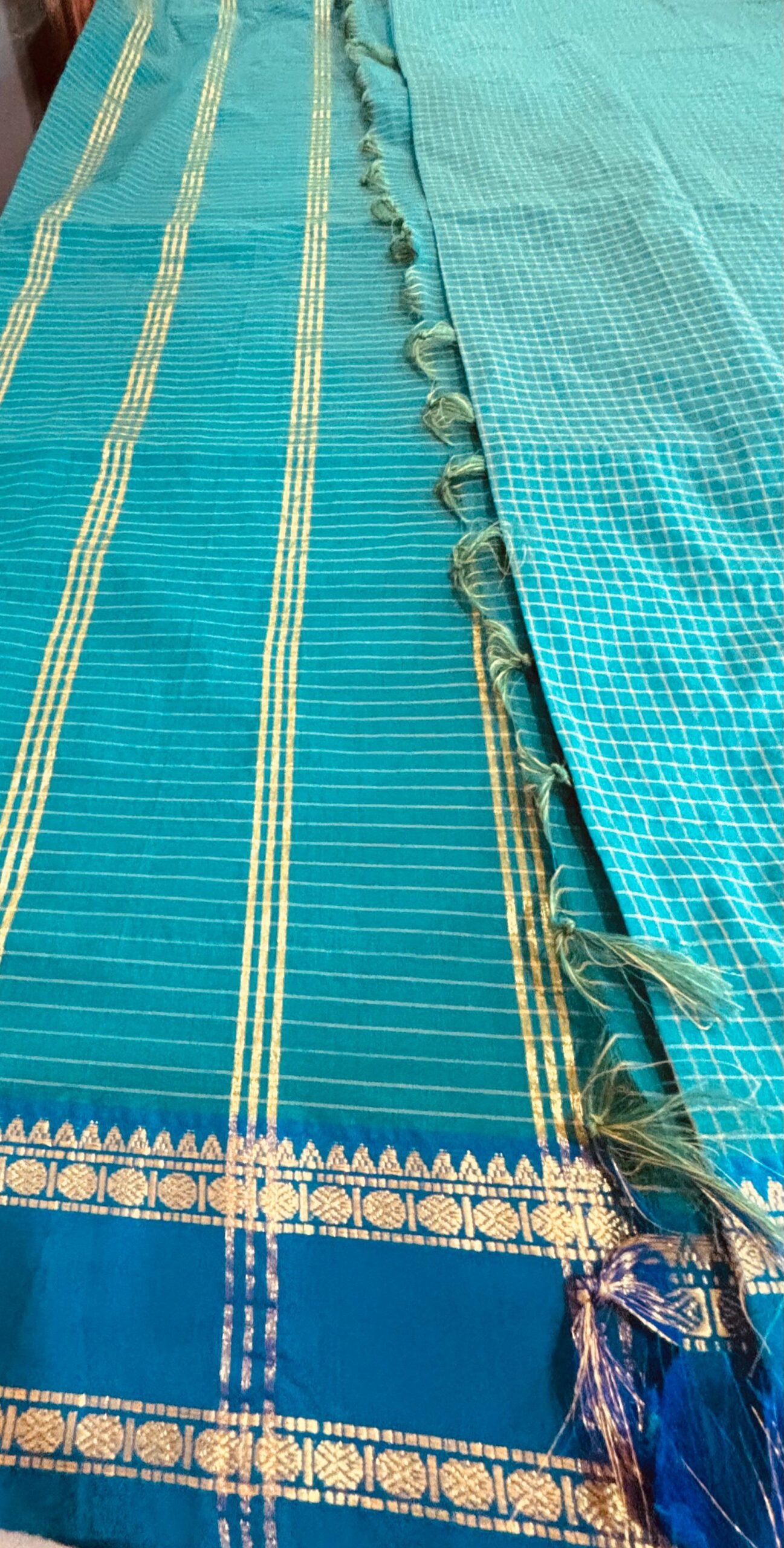 Elegant Cotton Saree with Rich Border and Stunning Color Combination - Image 3