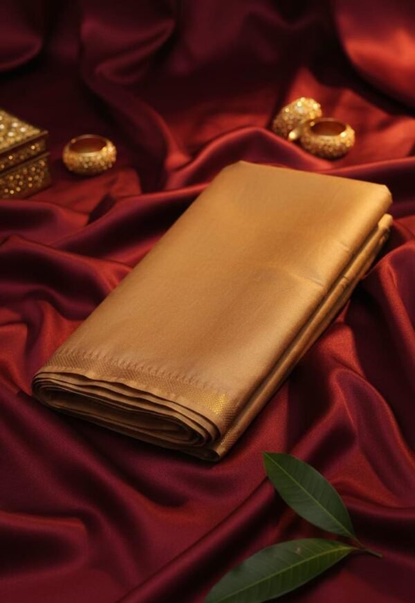 Handloom Premium Soft Katan Silk Saree – Elegant Golden with Zari Border