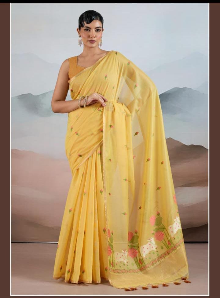 *PURE SPUN PICHWAI handloom saree