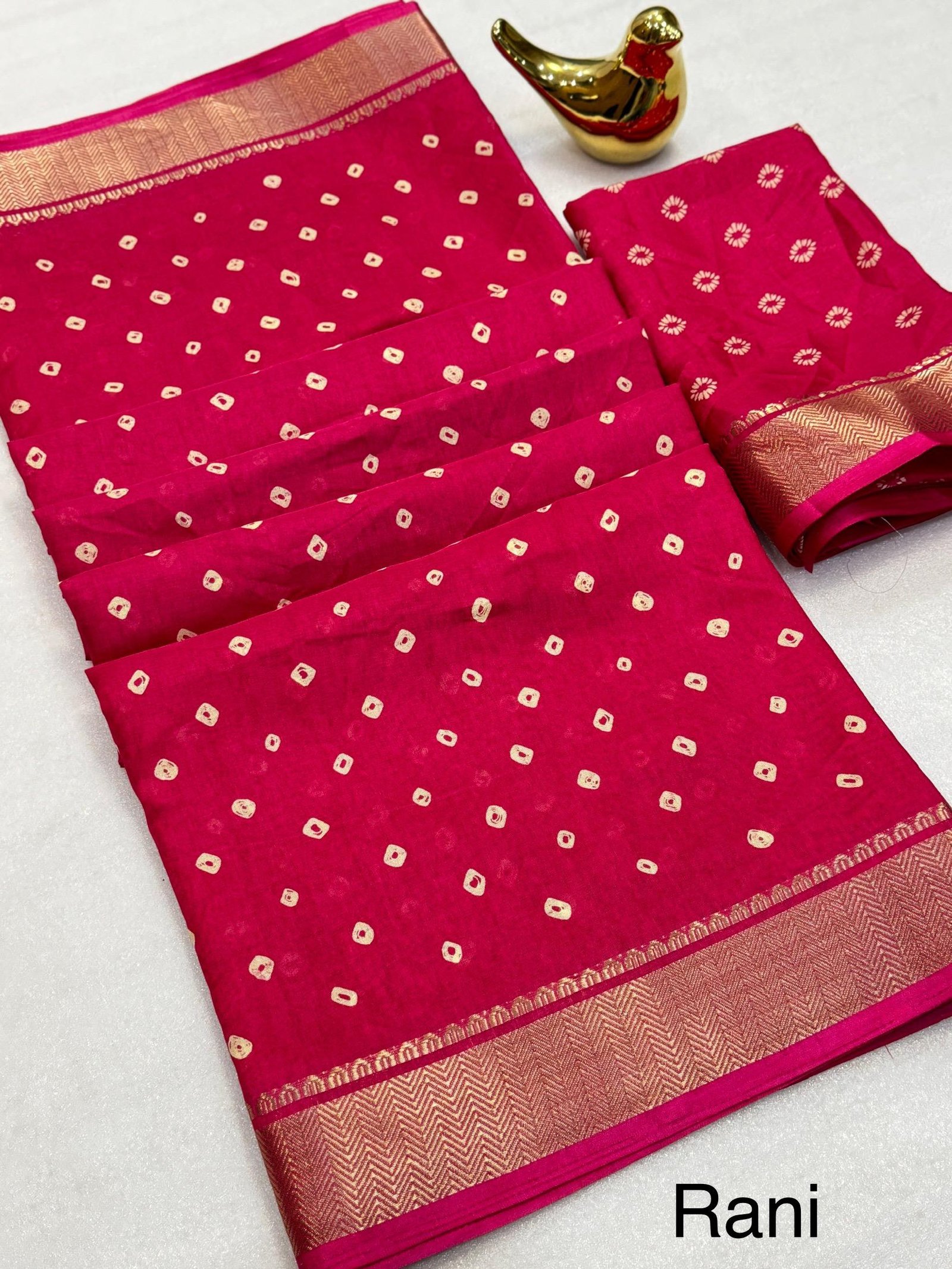 Bhandej saree pink