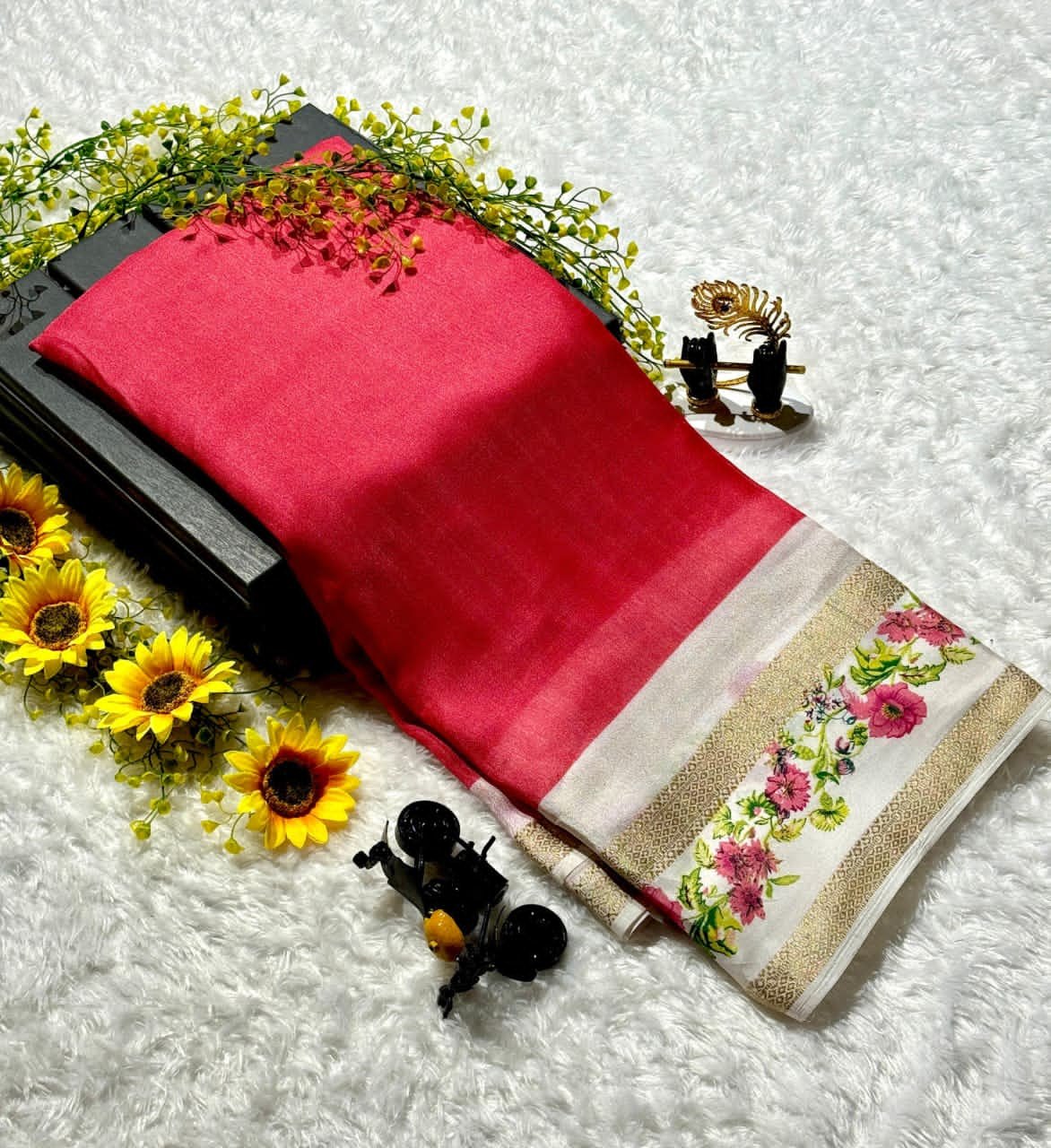 Mysore silk sarees with two tone padding border
