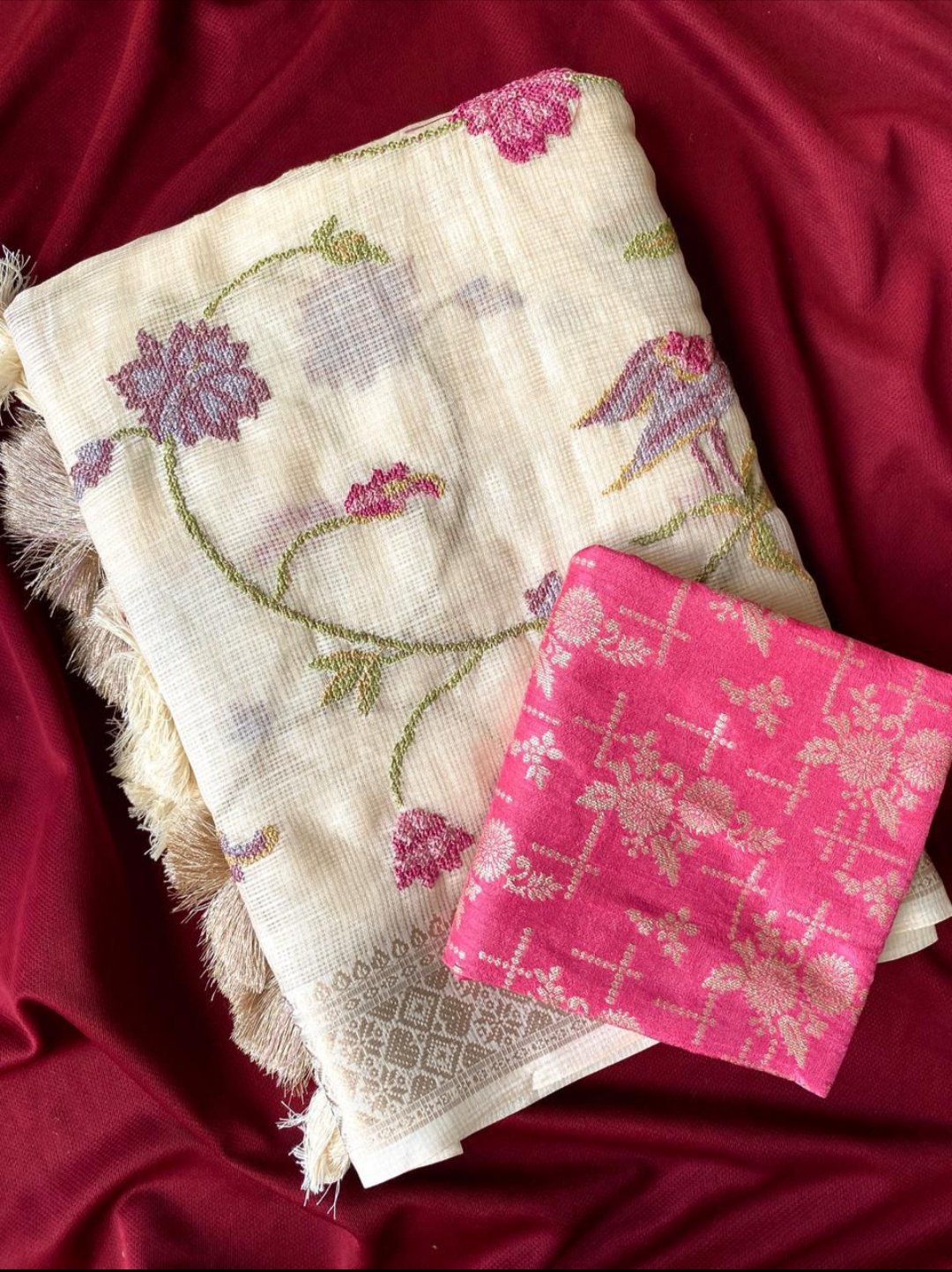 Pure Kota Saree with beautiful embroidery